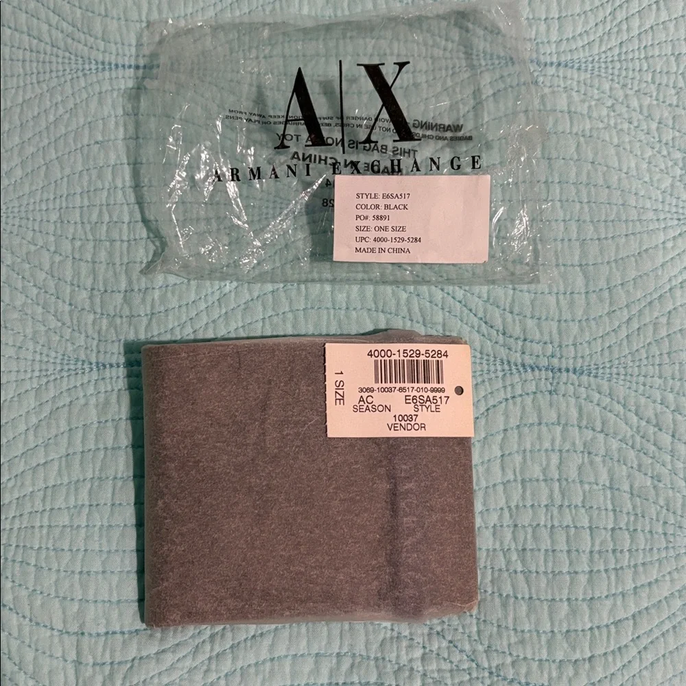 Armani Exchange Leather Wallet with Strap